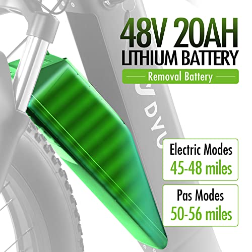 DYU Electric Bike for Adult Up to 80 Miles Long Range Mountain E-Bike, 750W 26" Fat Tire
