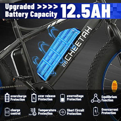 ECOTRIC Cheetah Electric Bike 26" X 4" Fat Tire Bicycle 500W 36V 12.5AH Battery