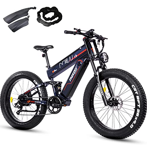 FREESKY Electric Bike for Adults, 1000W BAFANG Motor Dual Battery 26”Fat Tire