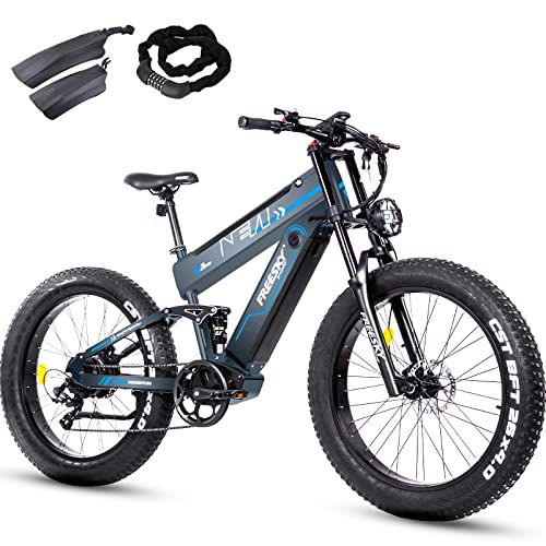 FREESKY Electric Bike for Adults, 1000W BAFANG Motor Dual Battery 26”Fat Tire