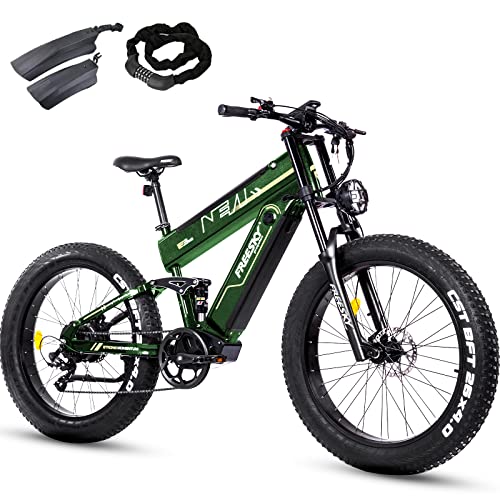 FREESKY Electric Bike for Adults, 1000W BAFANG Motor Dual Battery 26”Fat Tire
