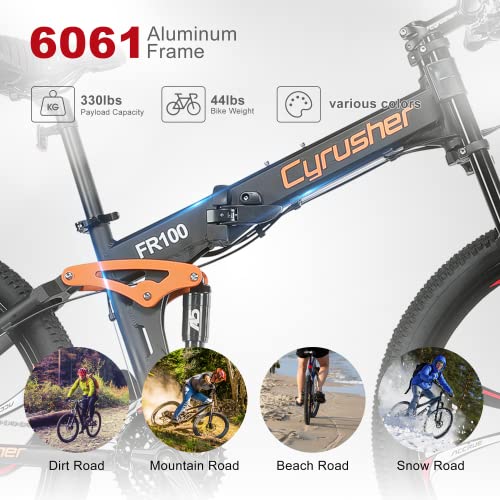 Cyrusher FR100 Moutain Bike 27.5'' All-Terrain Bike for Adults 27-Speed Full Suspension