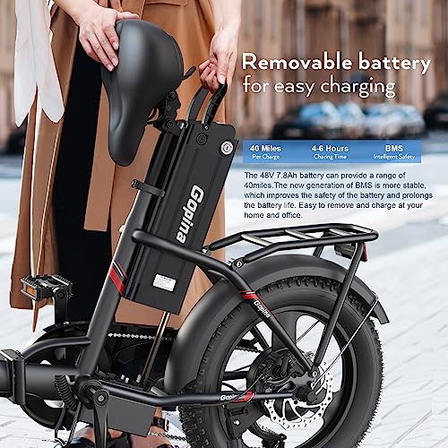 Gopina Electric Bike, 16" x 3.0 Fat Tire Electric Bike for Adults