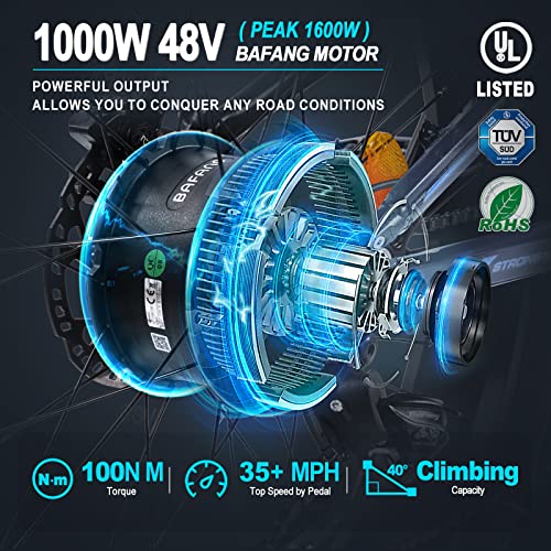 FREESKY Electric Bike for Adults, 1000W BAFANG Motor Dual Battery 26”Fat Tire