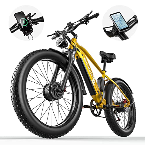 Ebike 26'' 1500W 48V 18A Electric Bike for Adult, 34mph Throttle 50 Mileage